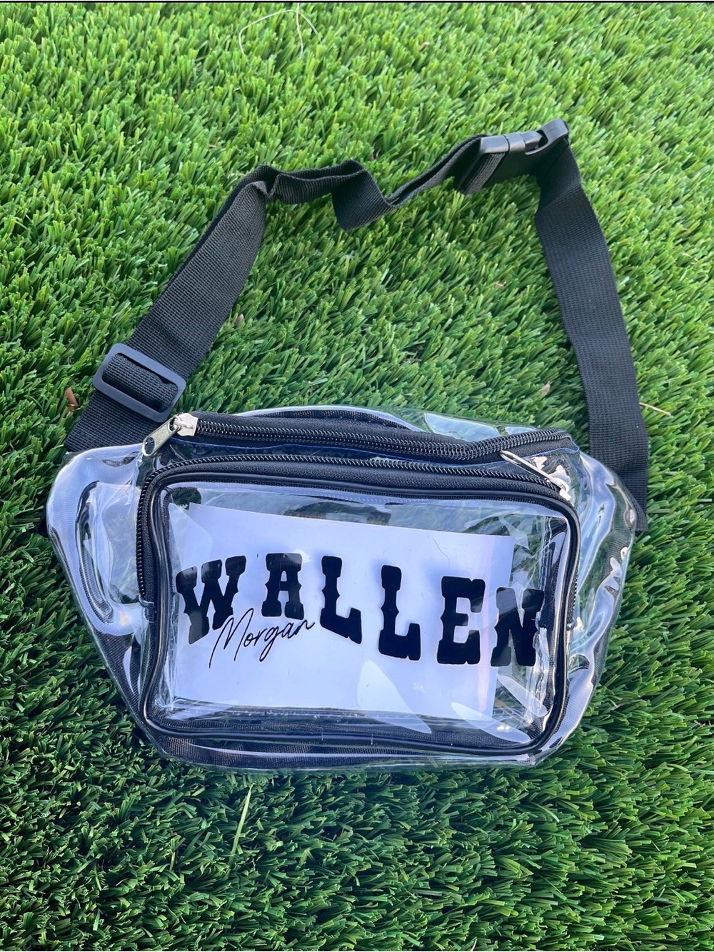 Clear PVC Morgan Wallen Fanny Pack - Black Trim